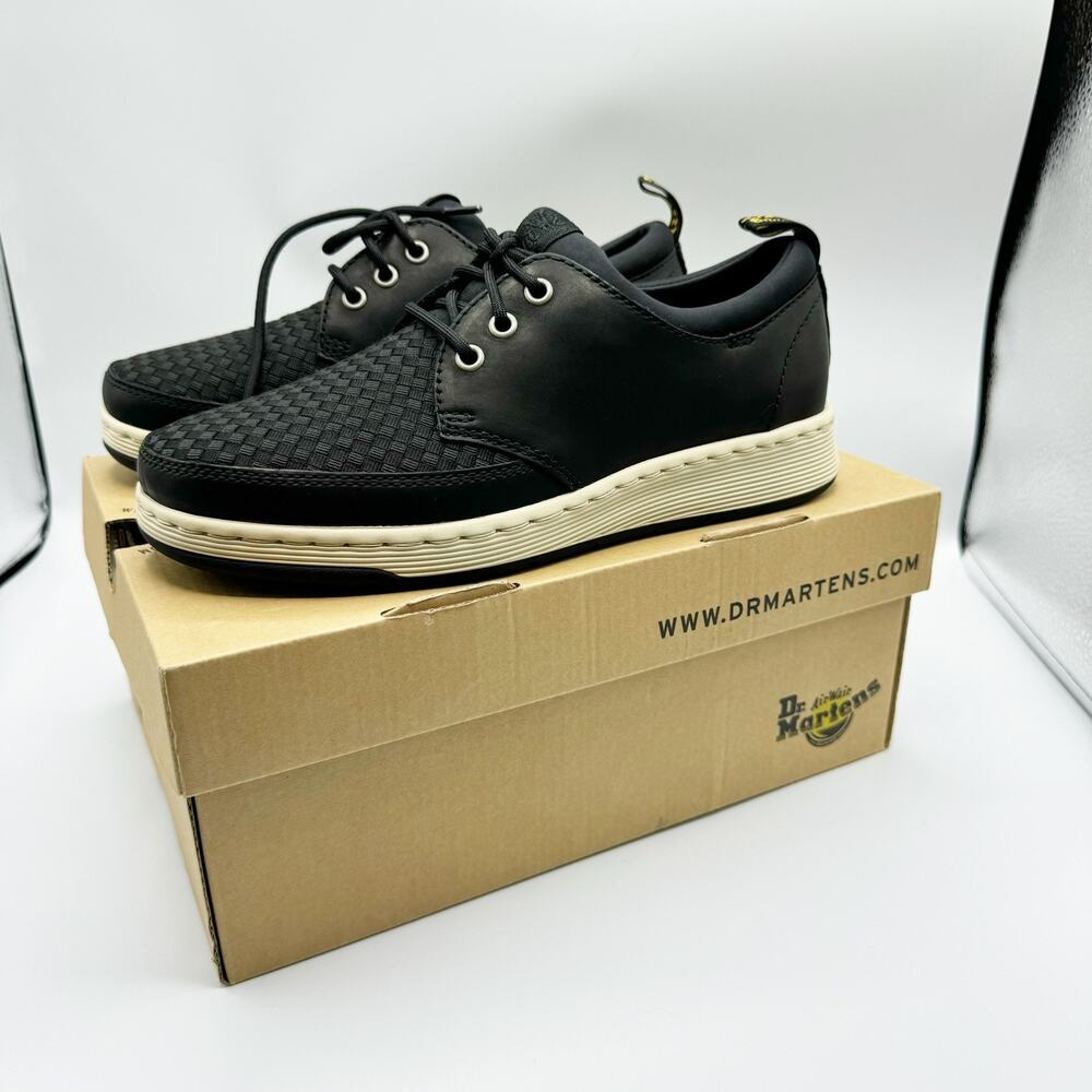 Dr Maertens Solaris Woven 3 Eye Black Oxford Sneaker Shoes Womens 8 New In Box